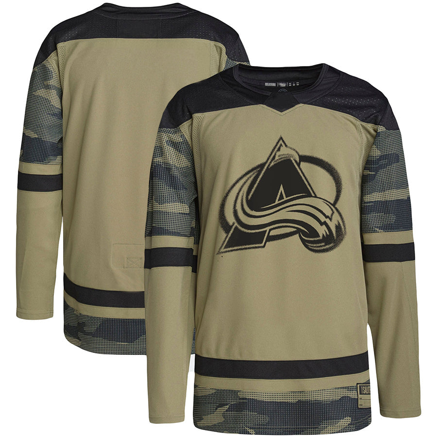 C.Avalanche Blank Player Fanatics Military Appreciation Olive Hockey Jerseys