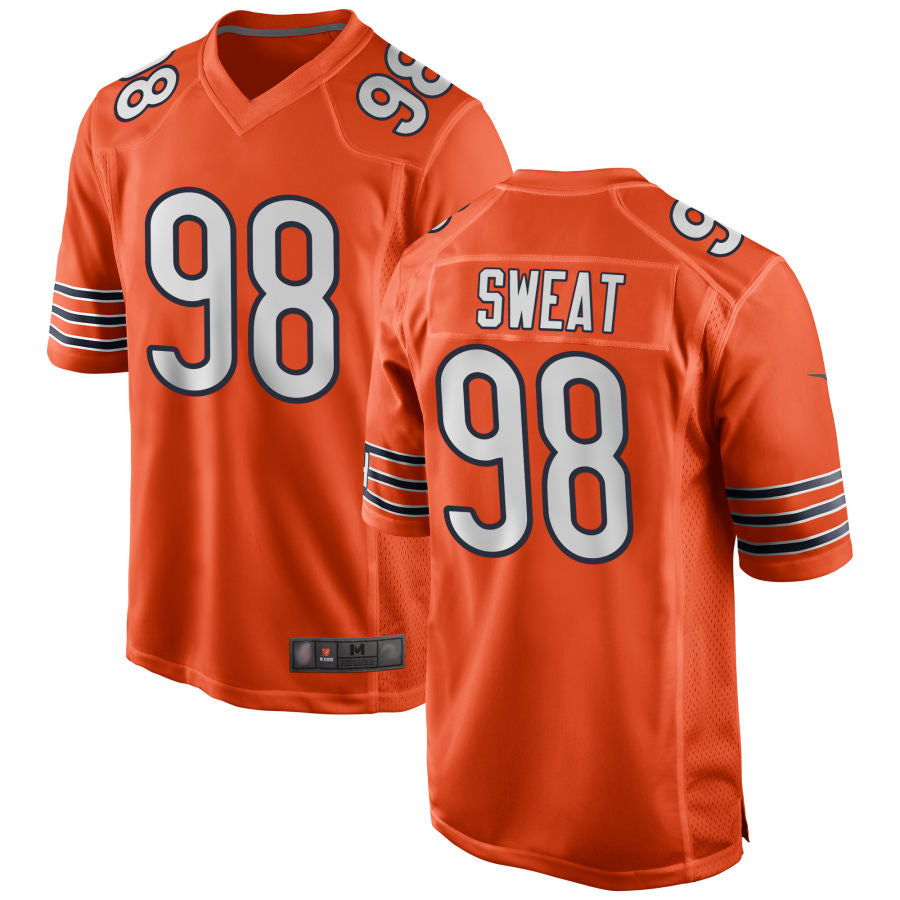 C.Bears #98 Montez Sweat Player Orange Home Game Football Jerseys