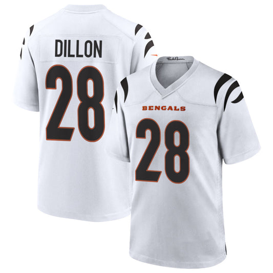 C.Bengals #28 Corey Dillon Player White Home Game Football Jerseys