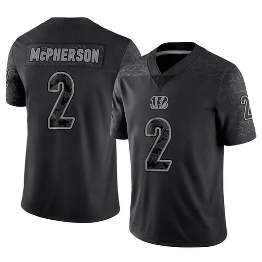 C.Bengals #2 Evan McPherson Player Black RFLCTV Limited Football Jerseys