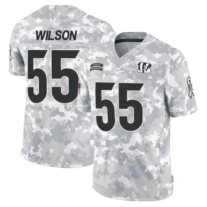 C.Bengals #55 Logan Wilson Player Arctic Camo Salute to Service Limited Football Jerseys
