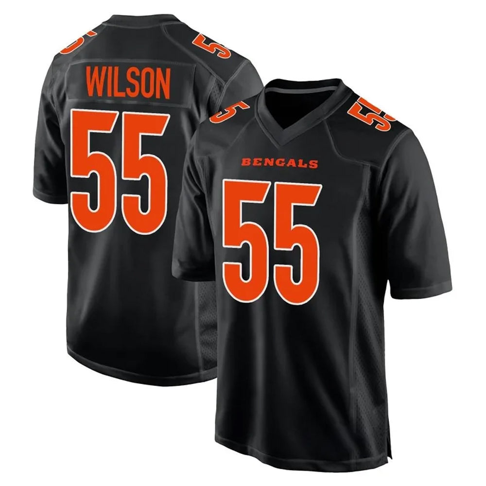 C.Bengals #55 Logan Wilson Player Carbon Black Fashion Football Jerseys