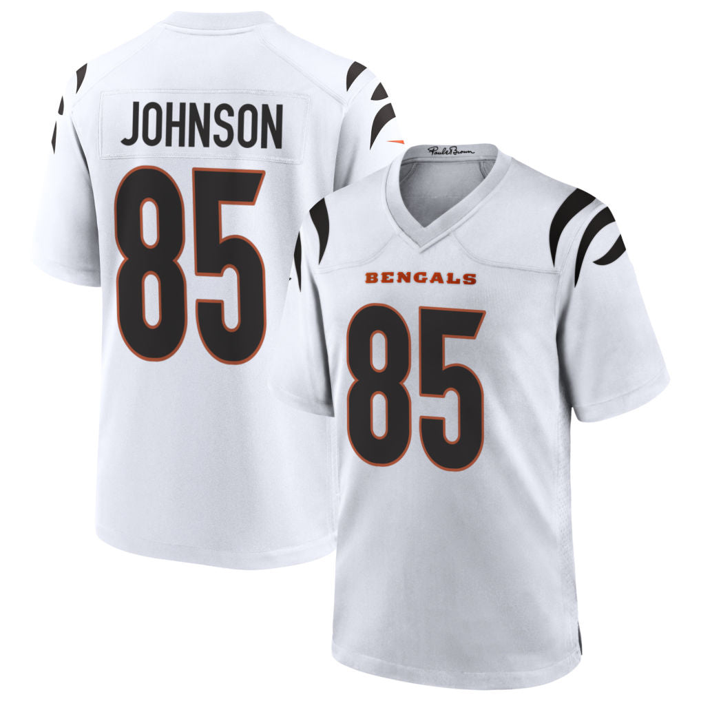 C.Bengals #85 Chad Johnson Player White Home Game Football Jerseys