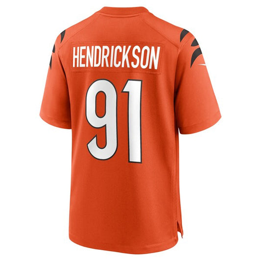 C.Bengals #91 Trey Hendrickson Player Orange Home Game Football Jerseys