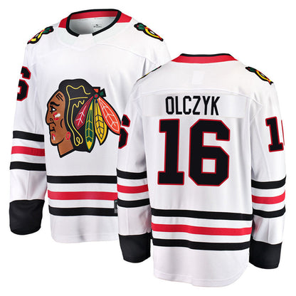 C.Blackhawks #16 Eddie Olczyk Player Fanatics Home Premium White Hockey Jerseys