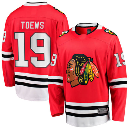 C.Blackhawks #19 Jonathan Toews Player Fanatics Home Breakaway Red Hockey Jerseys