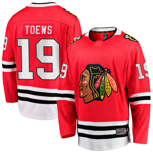 C.Blackhawks #19 Jonathan Toews Player Fanatics Home Breakaway Red Hockey Jerseys