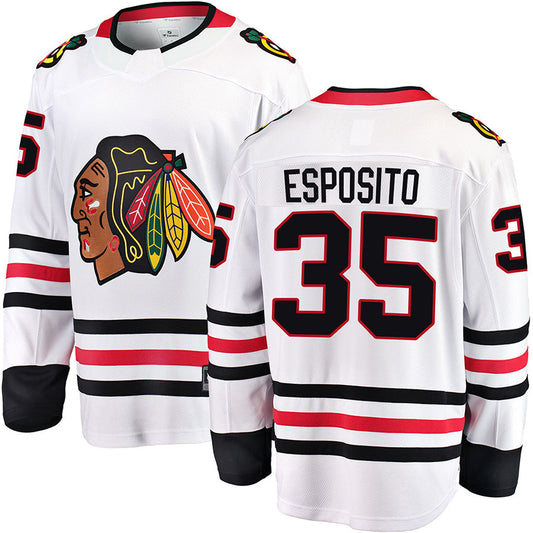 C.Blackhawks #35 Tony Esposito Player Fanatics Home Premium White Hockey Jerseys