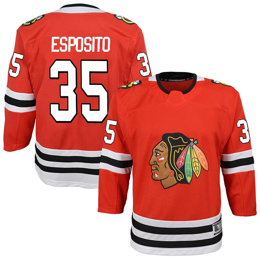 C.Blackhawks #35 Tony Esposito Player Fanatics Red Premier Breakaway Hockey Jerseys