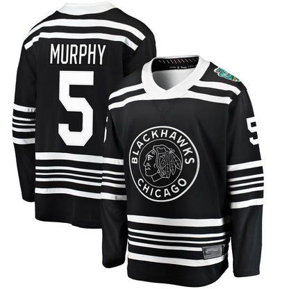 C.Blackhawks #5 Connor Murphy Player Fanatics Classic Replica Black Hockey Jerseys