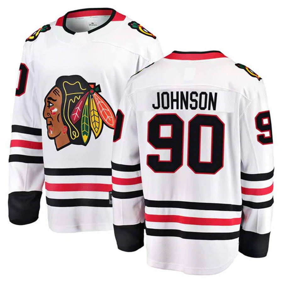 C.Blackhawks #90 Tyler Johnson Player Fanatics Home Premium White Hockey Jerseys