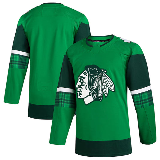 C.Blackhawks Blank Player Fanatics Breakaway Kelly Green Hockey Jerseys