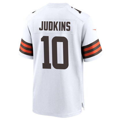 C.Browns #10 Quinshon Judkins Player White Home Game Football Jerseys