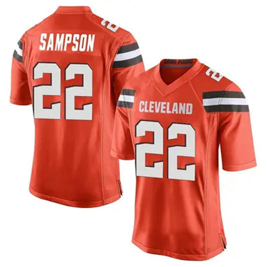 C.Browns #22 Dylan Sampson Player Orange Game Football Jerseys