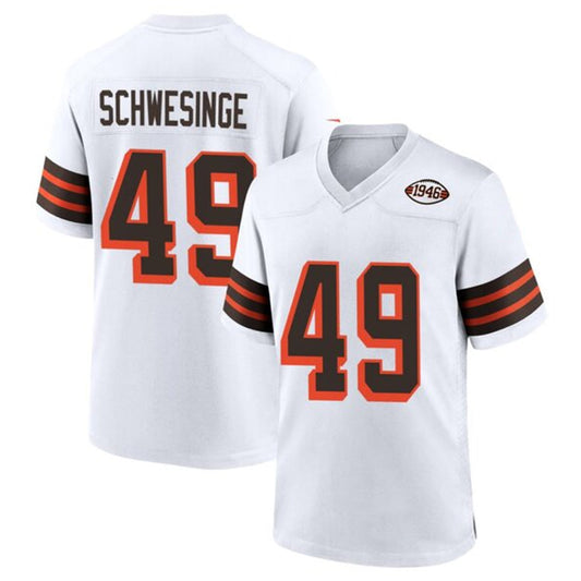 C.Browns #49 Carson Schwesinger Player 1946 Collection Alternate White Football Jerseys