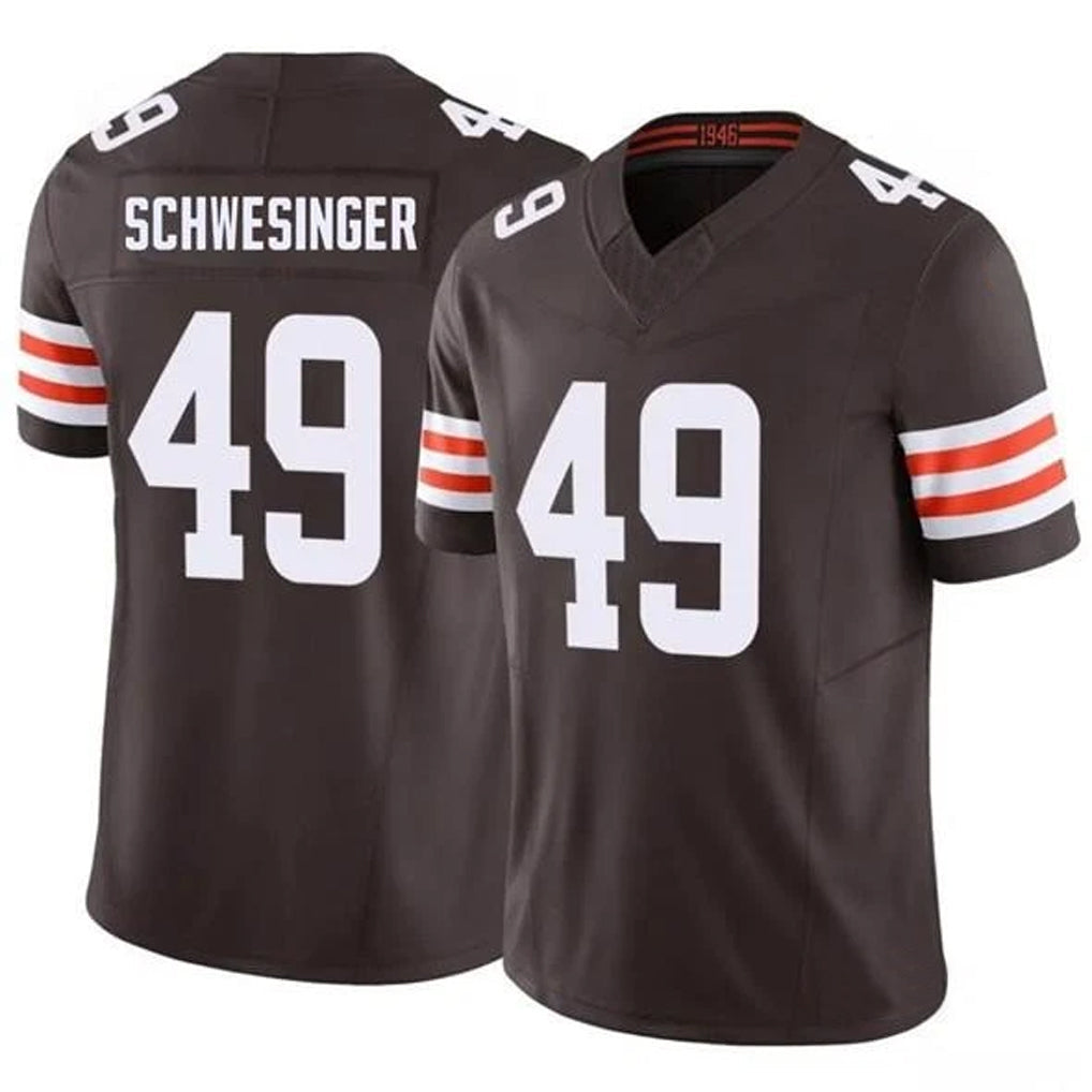 C.Browns #49 Carson Schwesinger Player Brown Vapor F.U.S.E. Limited Football Jerseys