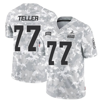 C.Browns #77 Wyatt Teller Player Arctic Camo Salute to Service Limited Football Jerseys