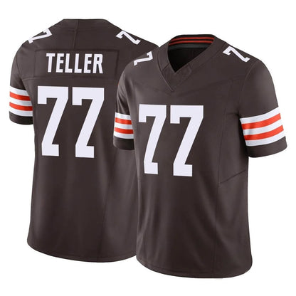 C.Browns #77 Wyatt Teller Player Brown Vapor F.U.S.E. Limited Football Jerseys