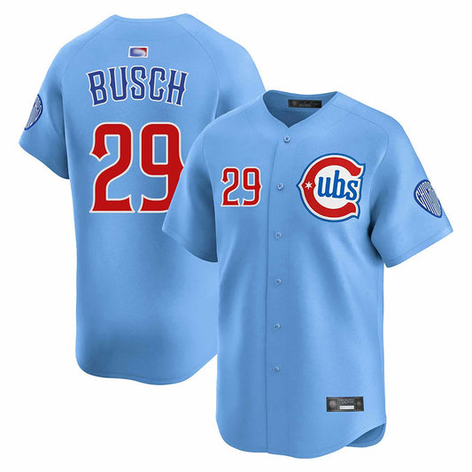 C.Cubs #29 Michael Busch Player Blues Vapor Limited Baseball Jerseys