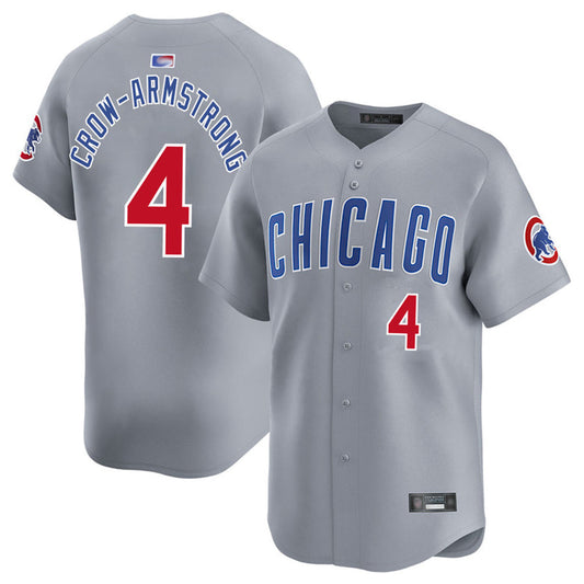 C.Cubs #4 Pete Crow-Armstrong Player Road Home Limited Baseball Jerseys