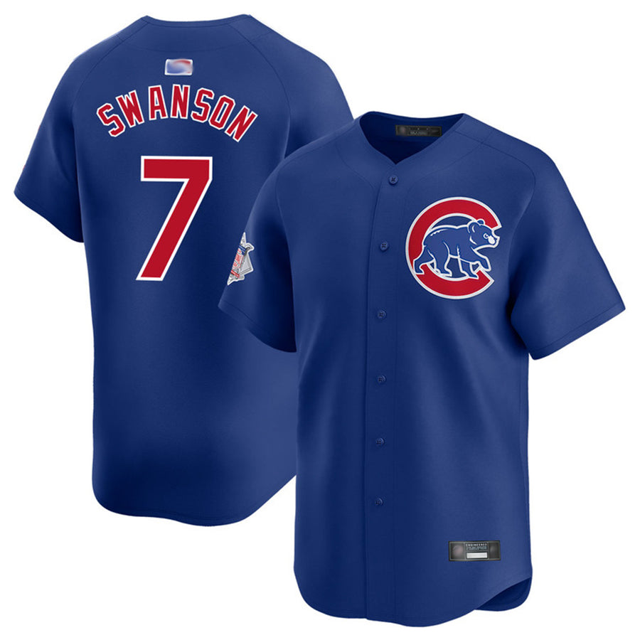 C.Cubs #7 Dansby Swanson Player Home Limited Baseball Jerseys