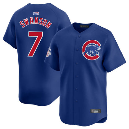 C.Cubs #7 Dansby Swanson Player Home Limited Baseball Jerseys