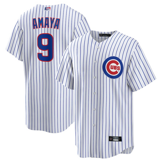 C.Cubs #9 Miguel Amaya Player White Home Replica Baseball Jerseys