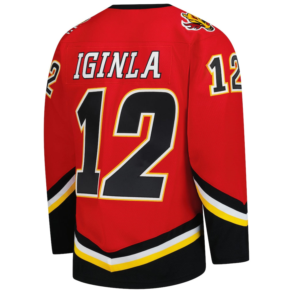 C.Flames #12 Jarome Iginla Player Power Play Red Hockey Jerseys