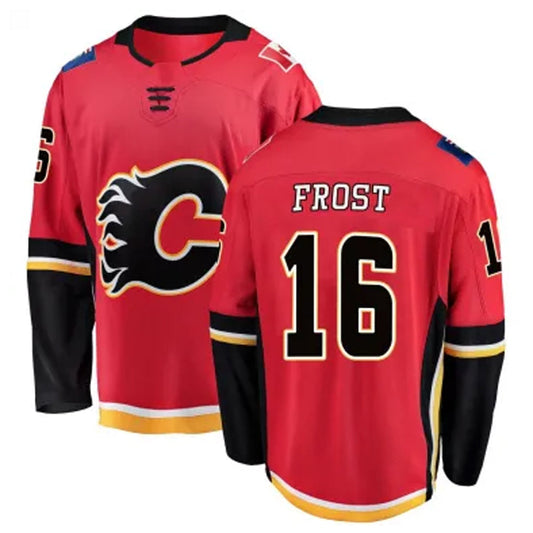 C.Flames #16 Morgan Frost Player Fanatics Breakaway Red Stitched Home Hockey Jerseys