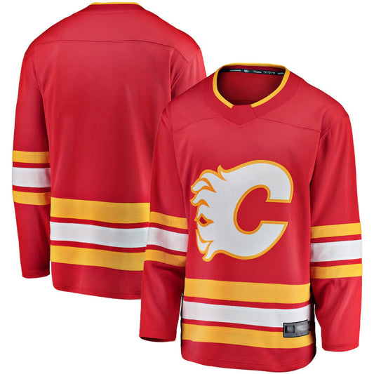 C.Flames Blank Player Fanatics Home Breakaway Red Hockey Jerseys