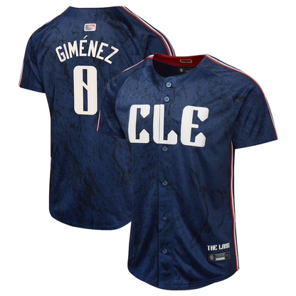 C.Guardians #0 Andres Gimenez Player Navy City Connect Limited Baseball Jerseys