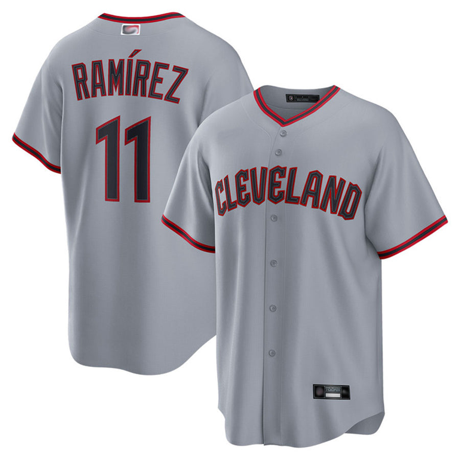 C.Guardians #11 Jose Ramirez Player Road Home Replica Baseball Jerseys
