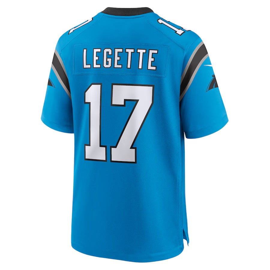 C.Panthers #17 Xavier Legette Player Blue Home Game Football Jerseys