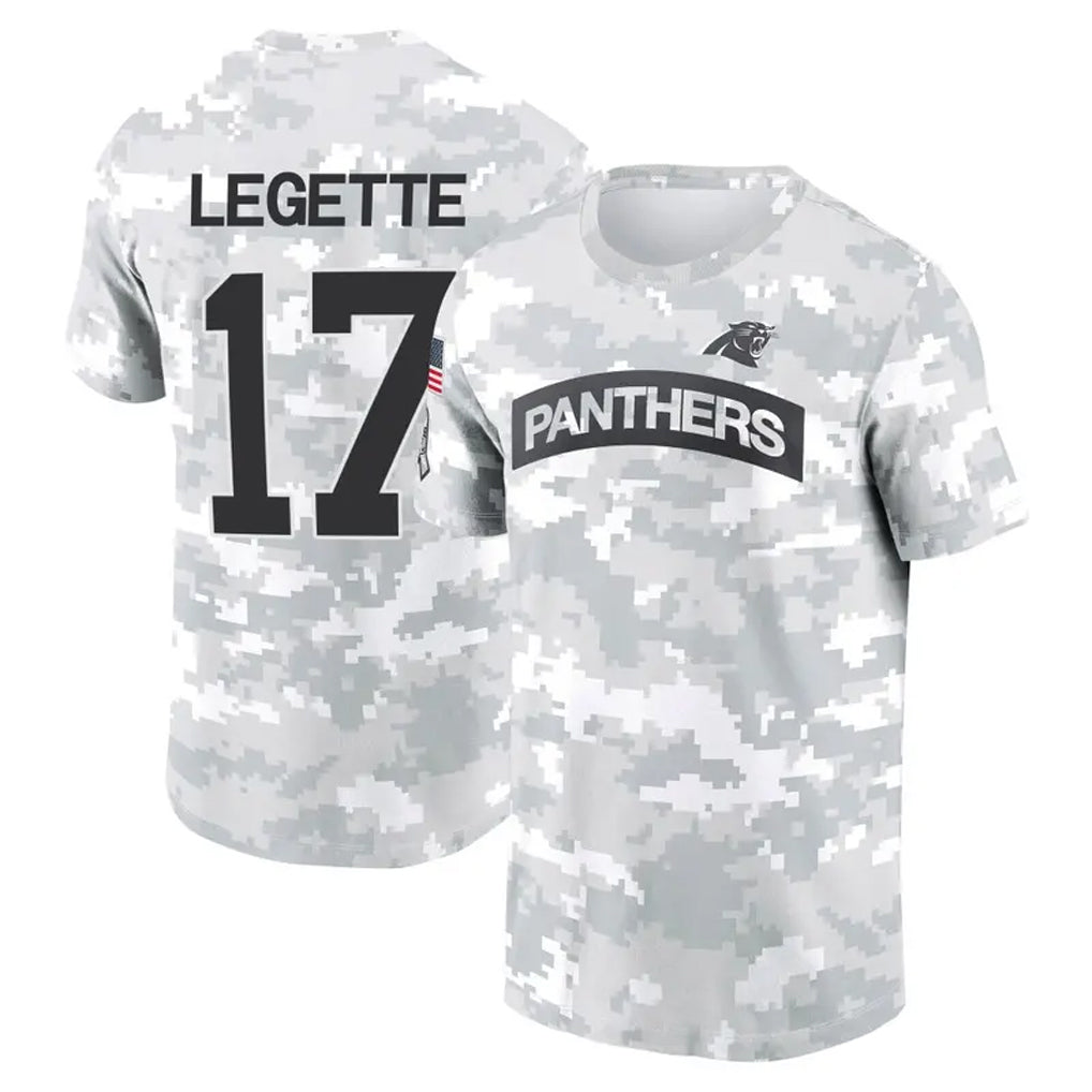 C.Panthers #17 Xavier Legette Player Salute to Service Hoodies & T-Shirts Football Jerseys