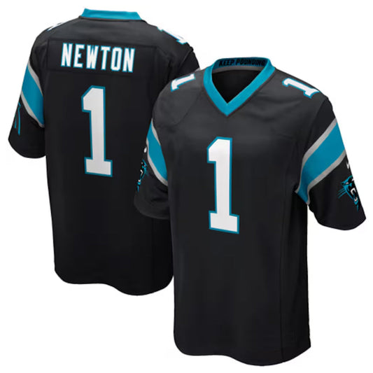 C.Panthers #1 Cam Newton Player Black Game Football Jerseys