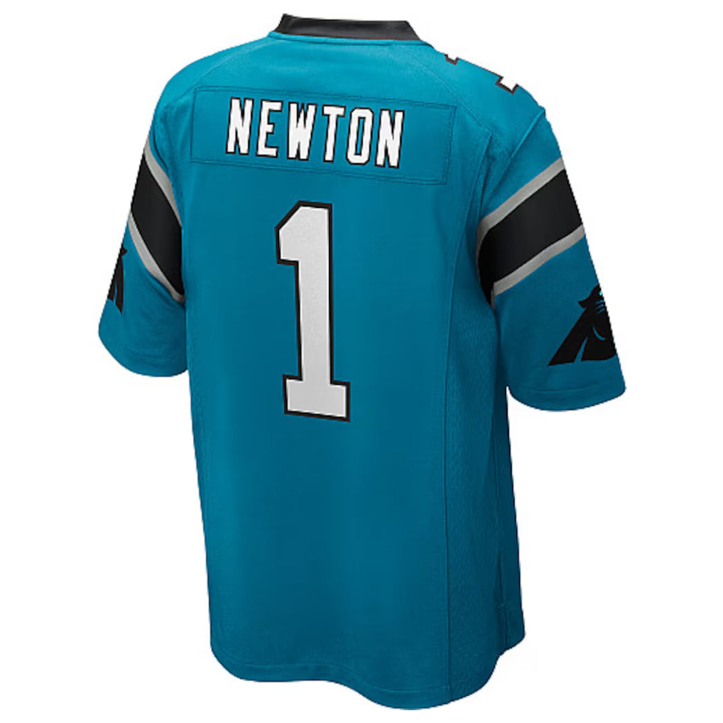 C.Panthers #1 Cam Newton Player Blue Game Football Jerseys