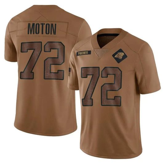C.Panthers #72 Taylor Moton Player Brown Salute To Service Limited Football Jerseys