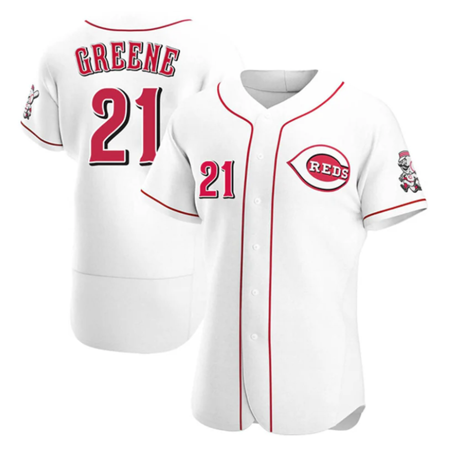 C.Reds #21 Hunter Greene Player White Home Limited Elite Baseball Jerseys