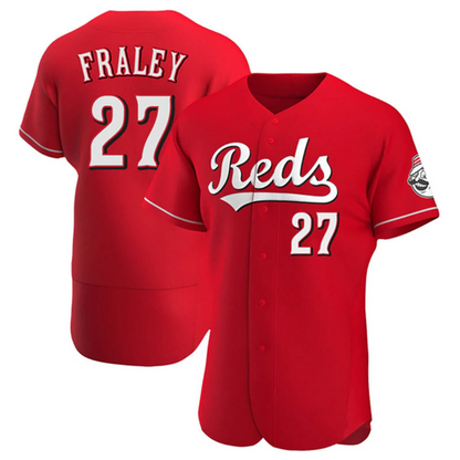 C.Reds #27 Jake Fraley Player Red Home Replica Elite Baseball Jerseys