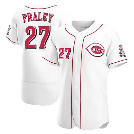 C.Reds #27 Jake Fraley Player White Home Replica Elite Baseball Jerseys