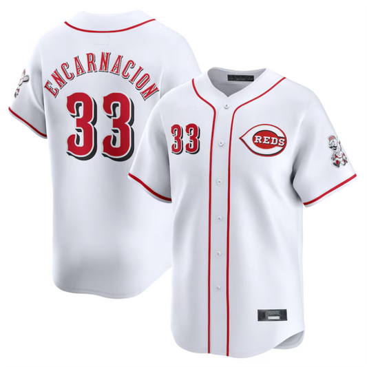 C.Reds #33 Christian Encarnacion-Strand Player White Home Limited Elite Baseball Jerseys