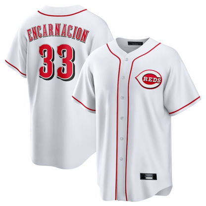 C.Reds #33 Christian Encarnacion-Strand Player White Home Replica Baseball Jerseys