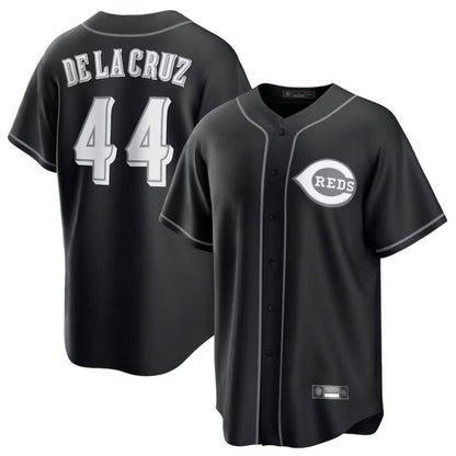 C.Reds #44 Elly De La Cruz Player Black Alternate Replica Baseball Jerseys