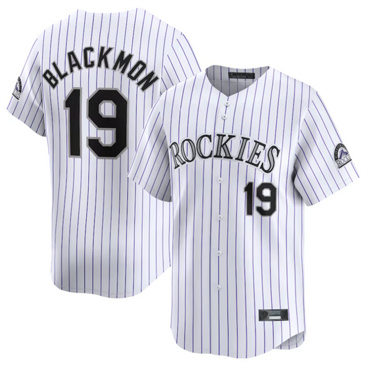 C.Rockies #19 Charlie Blackmon Player White Home Limited Game Baseball Jerseys