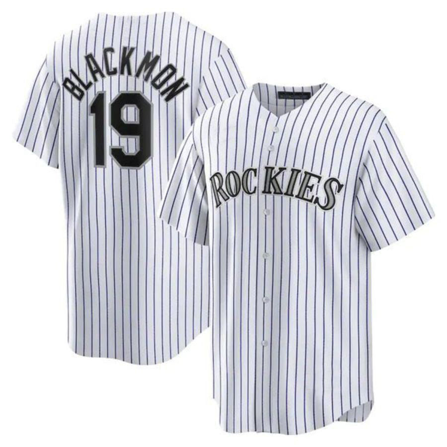 C.Rockies #19 Charlie Blackmon Player White Home Replica Game Baseball Jerseys