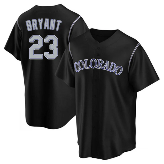 C.Rockies #23 Kris Bryant Player Black Replica Baseball Jerseys