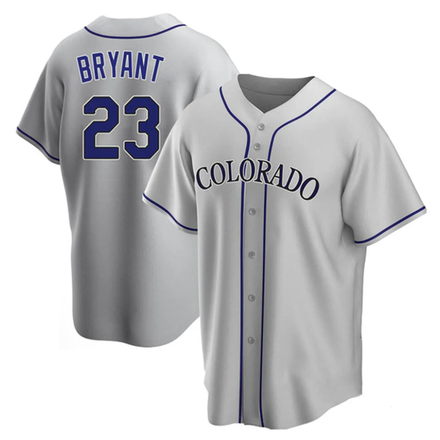 C.Rockies #23 Kris Bryant Player Gray Replica Baseball Jerseys