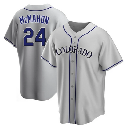 C.Rockies #24 Ryan McMahon Player Gray Replica Baseball Jerseys