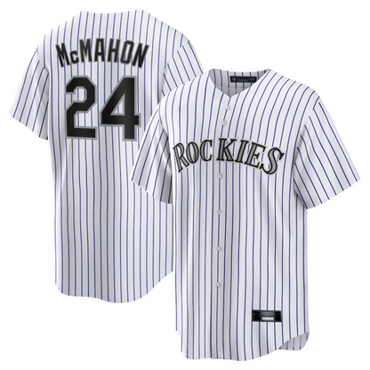 C.Rockies #24 Ryan McMahon Player White Home Replica Game Baseball Jerseys