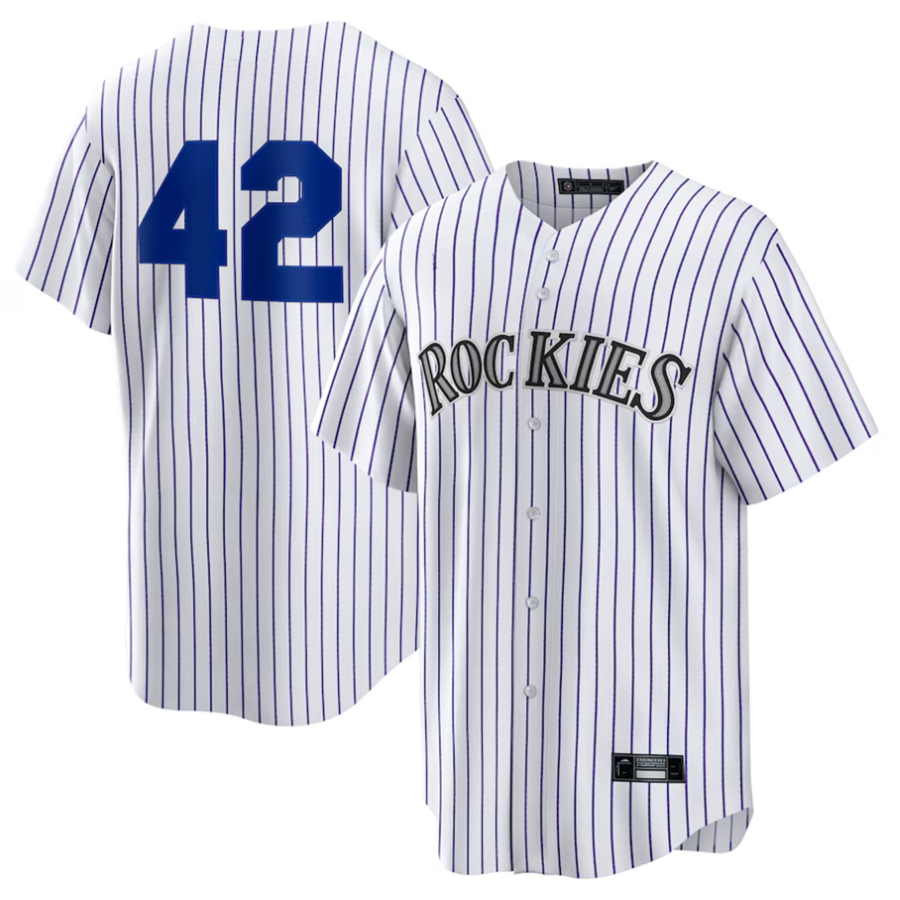 C.Rockies #42 Player White Home 2025 Jackie Robinson Day Replica Baseball Jerseys
